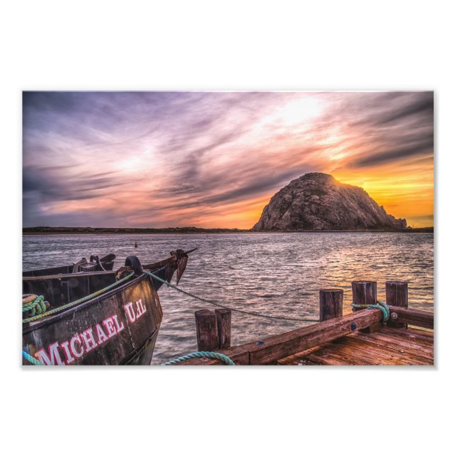 Morro Rock At Dusk Photo Print (Devant)