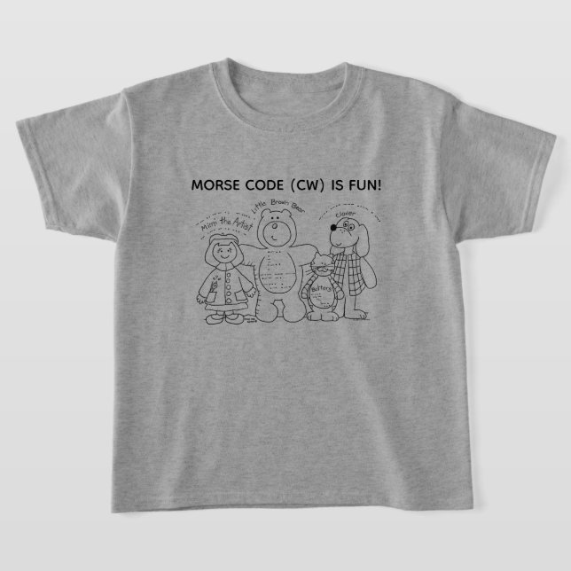 Morse Code is Fun T-Shirt for Young Learners (Poser)