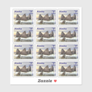 Morse - Quatre Frères - Autocollant de port Alaska