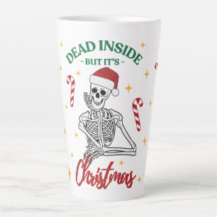Mort à l'intérieur mais c'est Noël 17 oz Latte Mug