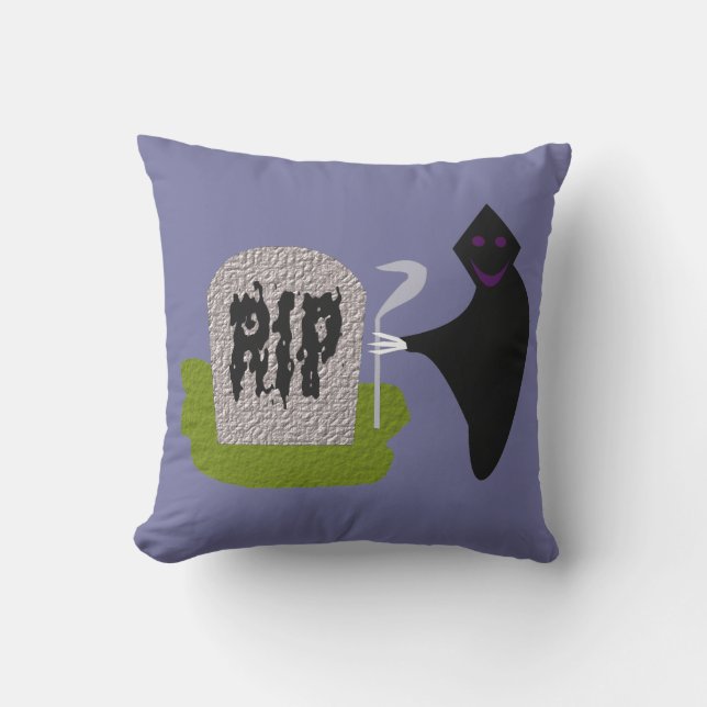 Mort dans le cimetière Halloween Coussin extérieur (Recto)