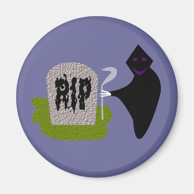 Mort dans le cimetière Halloween Magnet (Devant)