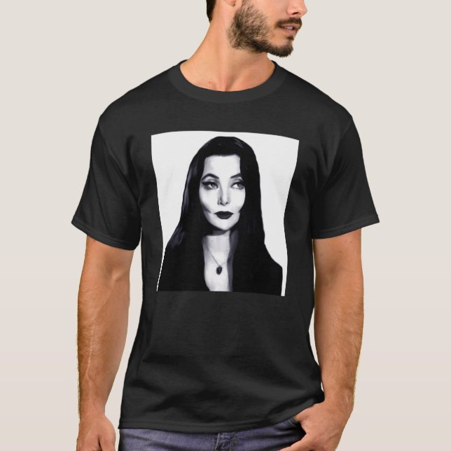Morticia Addams Portrait foncé T-shirt classique (Devant)