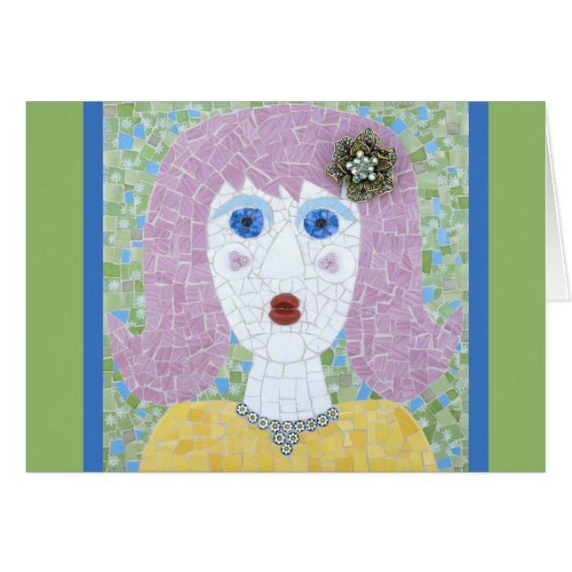 Mosaic - Ingrid avec bordure verte et bleue (Devant horizontal)