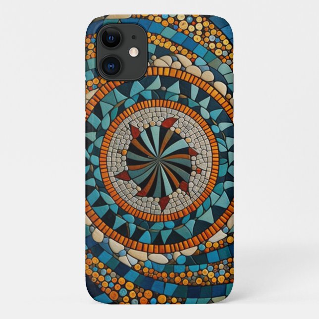 Mosaic Motif iPhone 11 Coque (Dos)