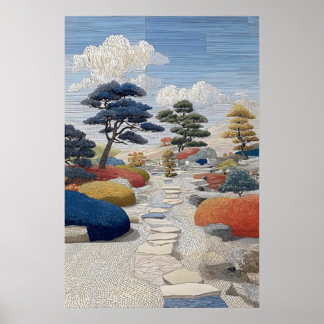 Mosaic Pathway Poster Stepping Stones, Colorful (Devant)
