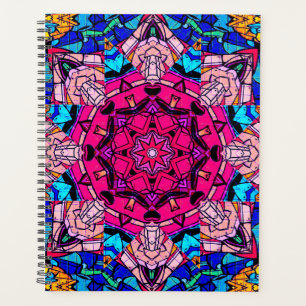 Mosaic rose Mandala Floral Psychédélique Rétro