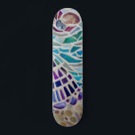 Mosaic Skateboard<br><div class="desc">Ce skate board est décoré d'un motif en mosaïque de coquillages. Parce que nous créons notre propre oeuvre, vous ne trouverez pas cette image exacte d'autres designers. Mosaïque originale © Michele Davies.</div>