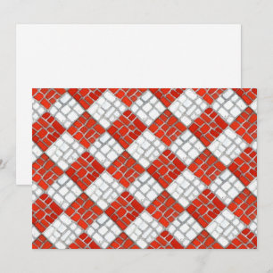 MOSAÏQUE À COCHE ROUGE 5x7 Carte plate / Horizonta