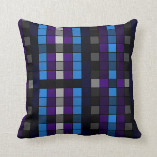 Mosaïque Abstraite, bleu noir et coussin pourpre