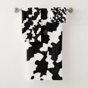 Mosaïque Abstraite irrégulière Camo noir et blanc