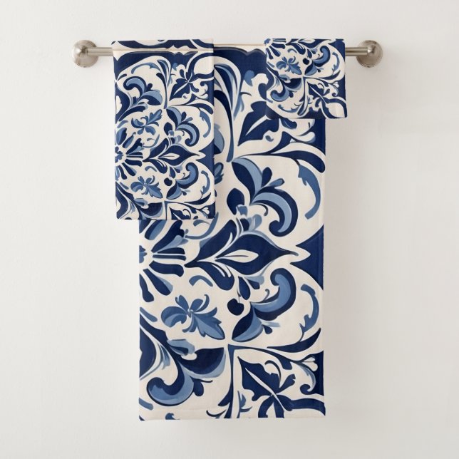 Mosaïque andalouse vintage, Bleu intemporel et bla (En situation)