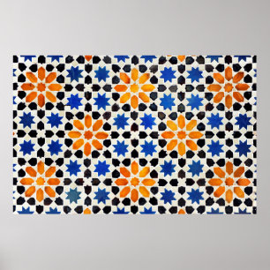 mosaïque arabe de carreaux de style marocain, déco