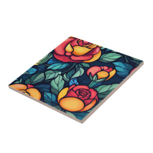 Mosaïque colorée Rose Carreaux céramiques pour Déc