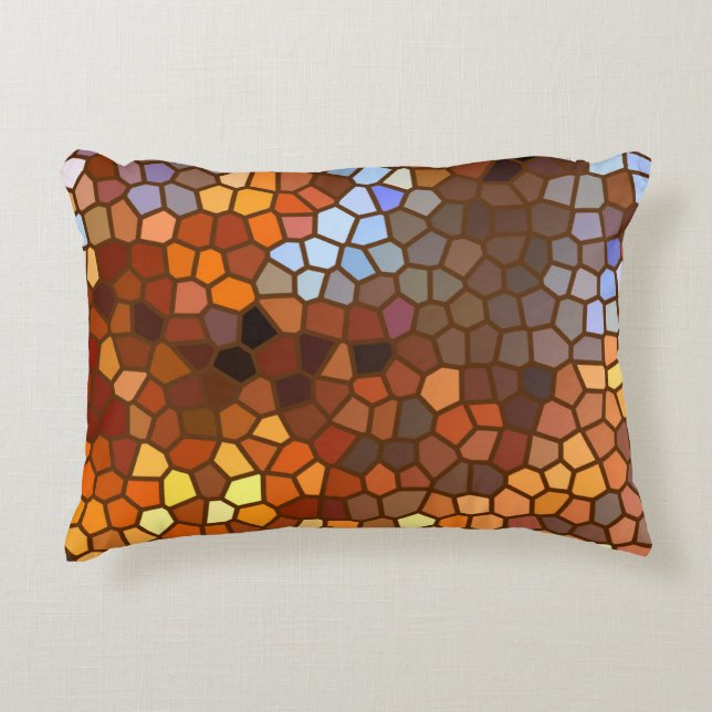 Mosaïque d'automne Abstrait Coussin d'accentuation (Devant)