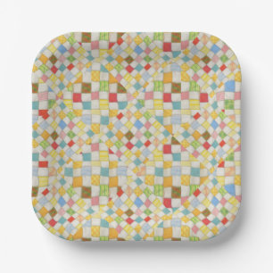 MOSAÏQUE DE COUVERTURE Assiettes en papier carrée