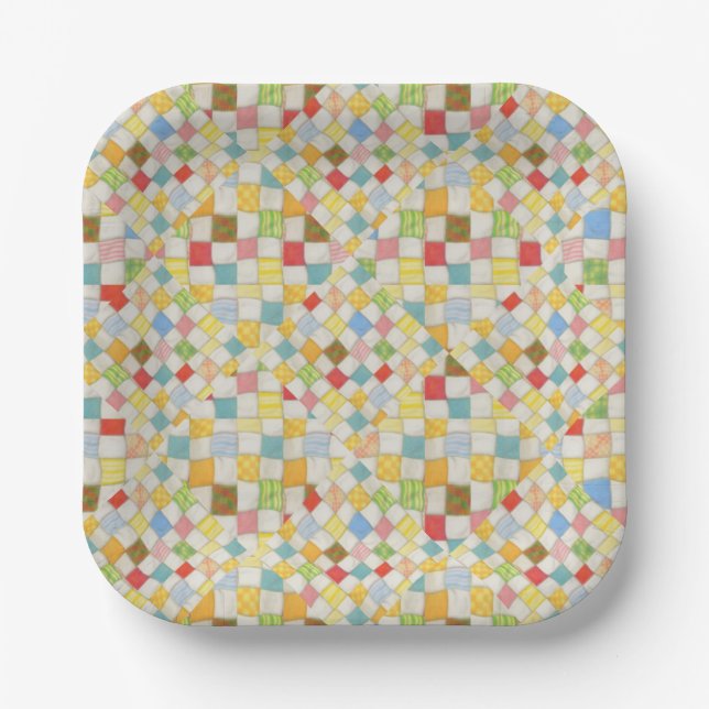 MOSAÏQUE DE COUVERTURE  Assiettes en papier carrée (Recto)