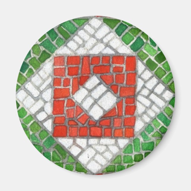 MOSAÏQUE DE FÊTE Aimant rond (Devant)