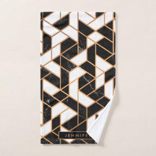 Mosaïque de marbre noire et blanche