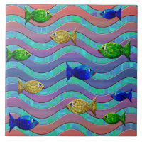 mosaïque de poisson carreaux céramique