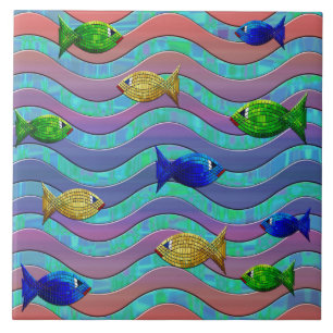 mosaïque de poisson carreaux céramique