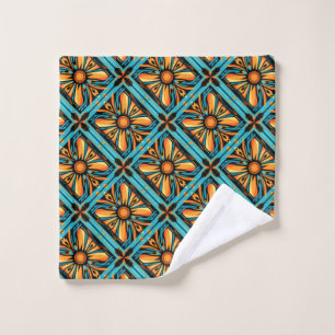 Mosaïque décorative bleu jaune orange