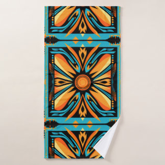 Mosaïque décorative bleu jaune orange