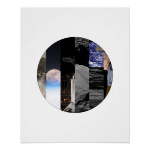 Mosaïque Lunaire - Affiche de Collage de Lune