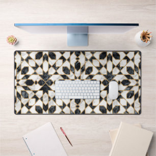 Mosaïque marocaine noire et Marbre blanc