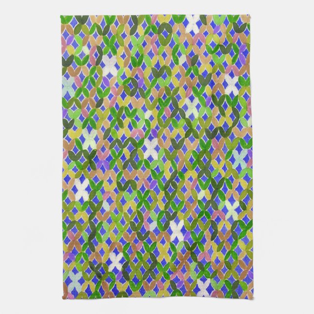 Mosaïque méditerranéenne 2 serviettes de cuisine (Vertical)