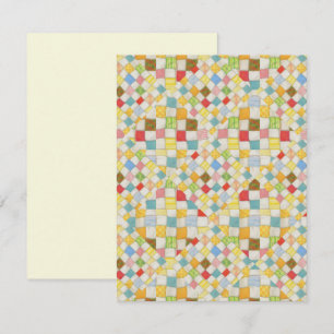 MOSAÏQUE PATCHWORK Carte plate 4,25x5,5 / Crème /