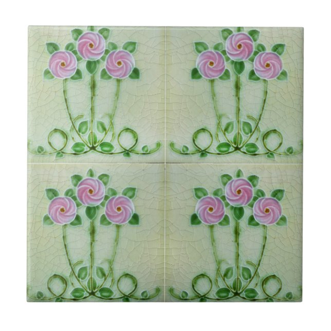 Mosaïque peinture antique de fleurs carreaux céram (Devant)