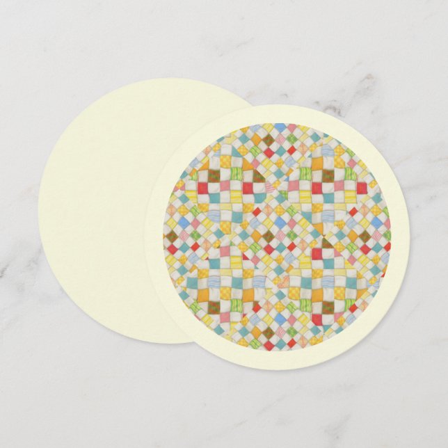 MOSAÏQUE POUR COUVERTURE 5,25" Carte plate ronde / (Devant / Derrière)