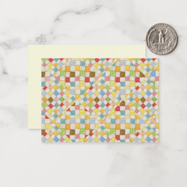 MOSAÏQUE QUILT 3.5x2.5 Carte plate / Crème horizon (Devant/Arrière en situation)