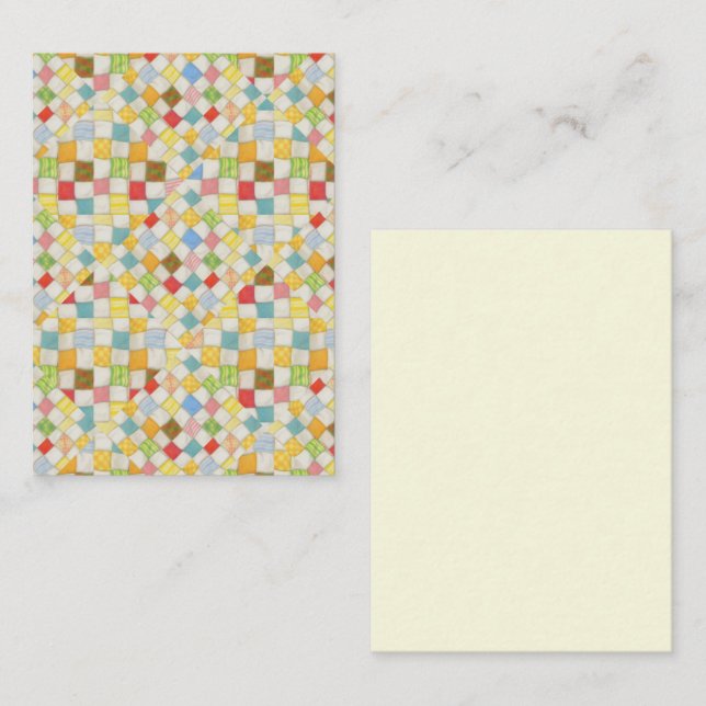 MOSAÏQUE QUILT 3.5x2.5 Carte plate / Crème / Verti (Devant / Derrière)