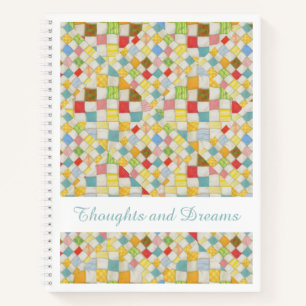 MOSAÏQUE QUILT 8,5x11 Carnet spiral + texte