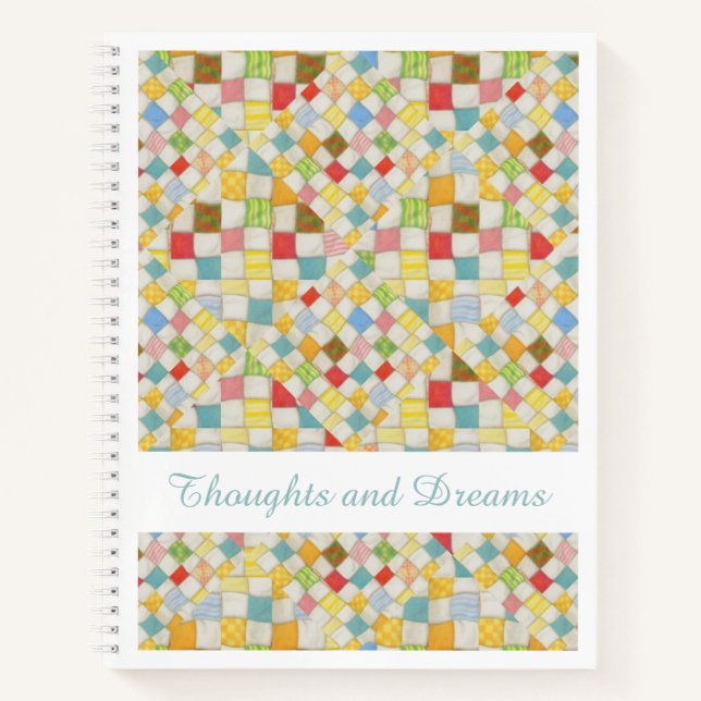 MOSAÏQUE QUILT 8,5x11 Carnet spiral + texte (Devant)