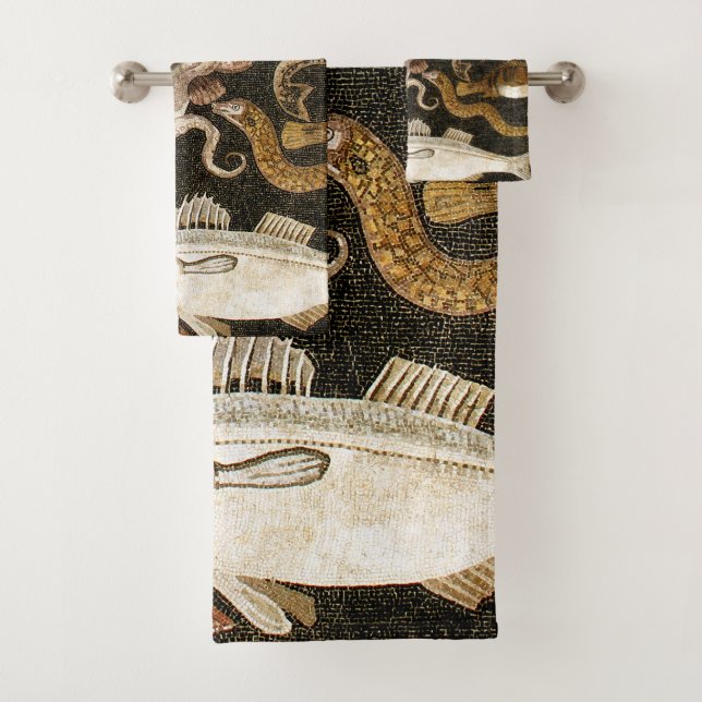 Mosaïque romaine antique Pompéi Sea Life Mosaïque  (En situation)