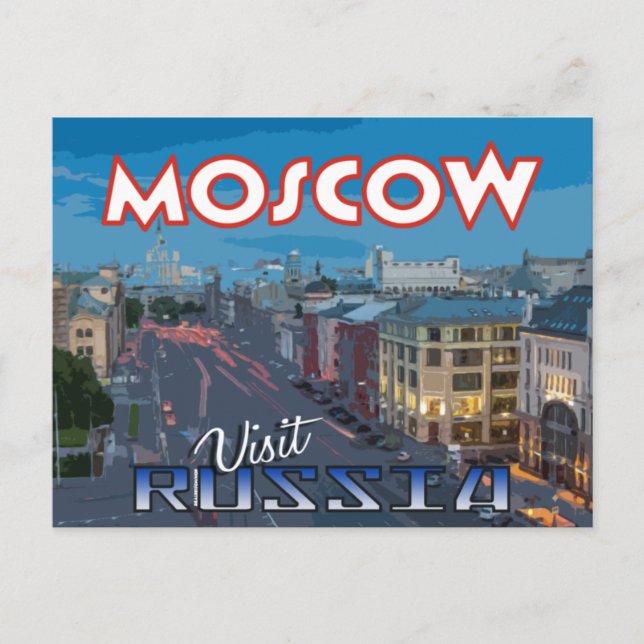 Moscou, carte postale de la série Visit Russia (Devant)