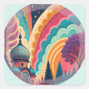 Mosquée de rêve autocollant à label arc-en-ciel –