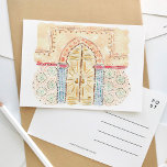 Mosquée marocaine Portes Aquarelle Carte postale V<br><div class="desc">Une carte postale de voyage en aquarelle magnifiquement peinte avec des portes de mosquée au Maroc.</div>