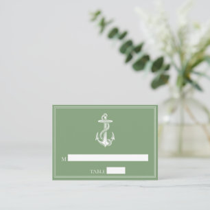 Moss Green Ancre nautique Mariage Cartes de Place