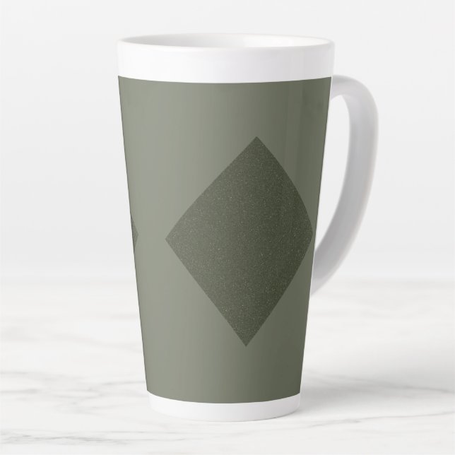 Moss Green Diamond Latte Mug (Angle droit)
