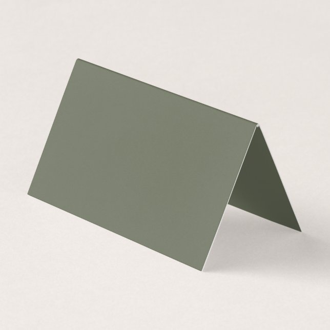Moss Green Folded Carte de visite - Personnalisabl (Devant)