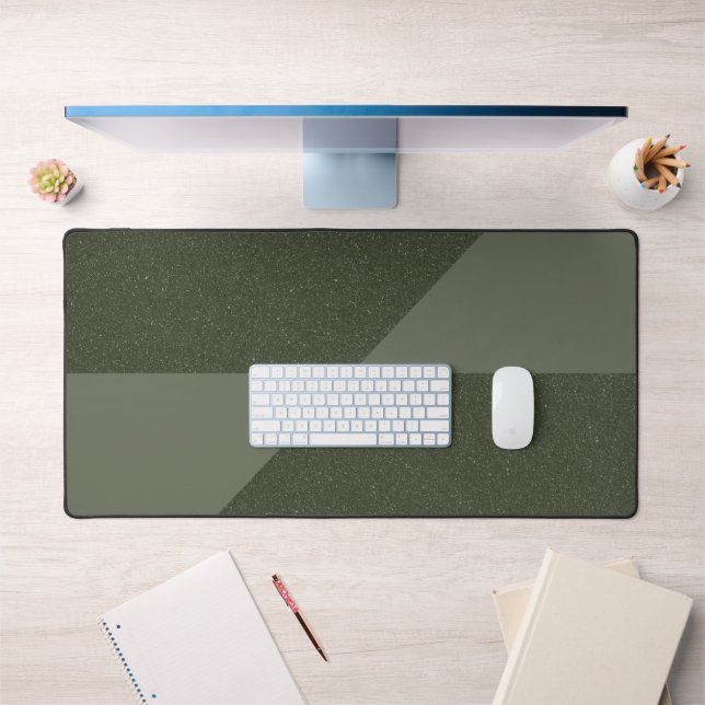Moss Green Geometry Split Desk Mat - Personnalisab (Bureau 1)
