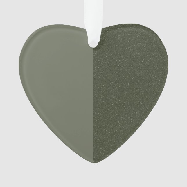 Moss Green Heart Orament, Split Design - Personnal (devant)