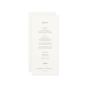 Moss Green Mariage menu et Merci