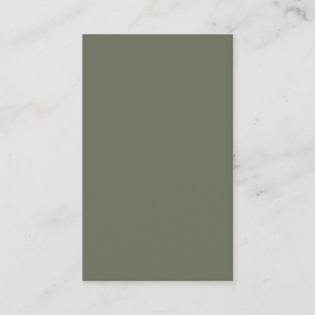 Moss Green Minimal Carte de visite - Personnalisab (Devant)