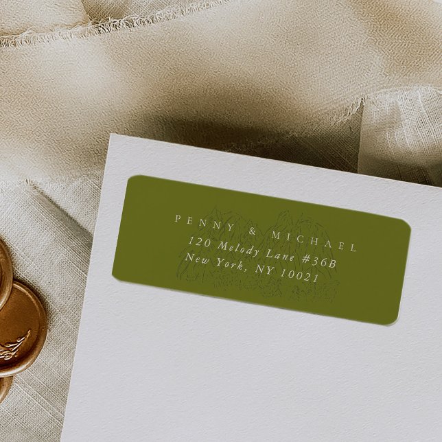 Moss Green Parc national de Yosemite Étiquette d'a (Moss Green Yosemite National Park Mountain Range Return Address Label)