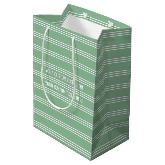 Moss Green Stripes sacs cadeaux personnalisés (Dos Angle)